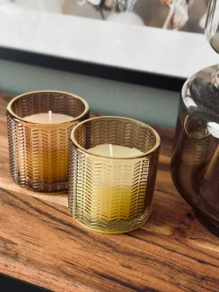 VIAMAJA Stearinlys i farvet glas New