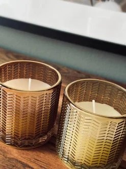 VIAMAJA Stearinlys i farvet glas New