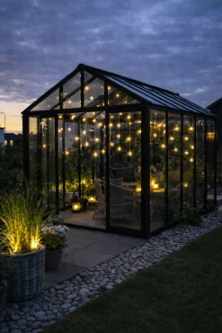VIAMAJA Stor Lyskæde med 50 LED pære og farveskift - Godkendt til inde og ude