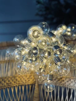 VIAMAJA Stor Lyskæde med 50 LED pære og farveskift - Godkendt til inde og ude