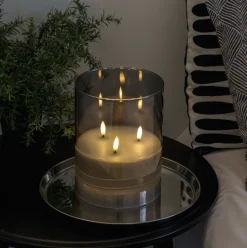 VIAMAJA Stort LED Bloklys i glas med 3 væger Clearance