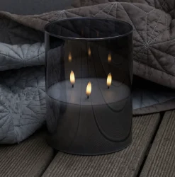VIAMAJA Stort LED Bloklys i glas med 3 væger Clearance
