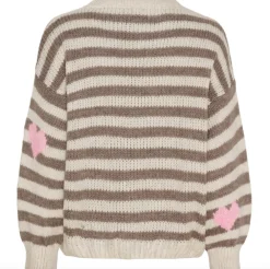 VIAMAJA Strik - Beige striber