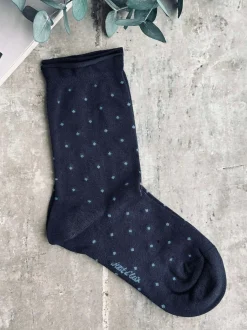 VIAMAJA Strømper Bambus - Navy Dot Best
