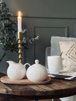 VIAMAJA Sukkerskål Riflet - Porcelæn Best