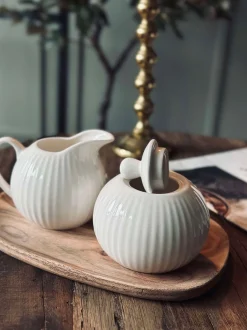 VIAMAJA Sukkerskål Riflet - Porcelæn Best