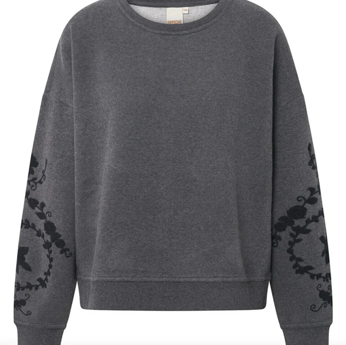 VIAMAJA Sweatshirt med broderi - Grey oversize