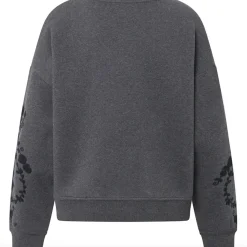 VIAMAJA Sweatshirt med broderi - Grey oversize