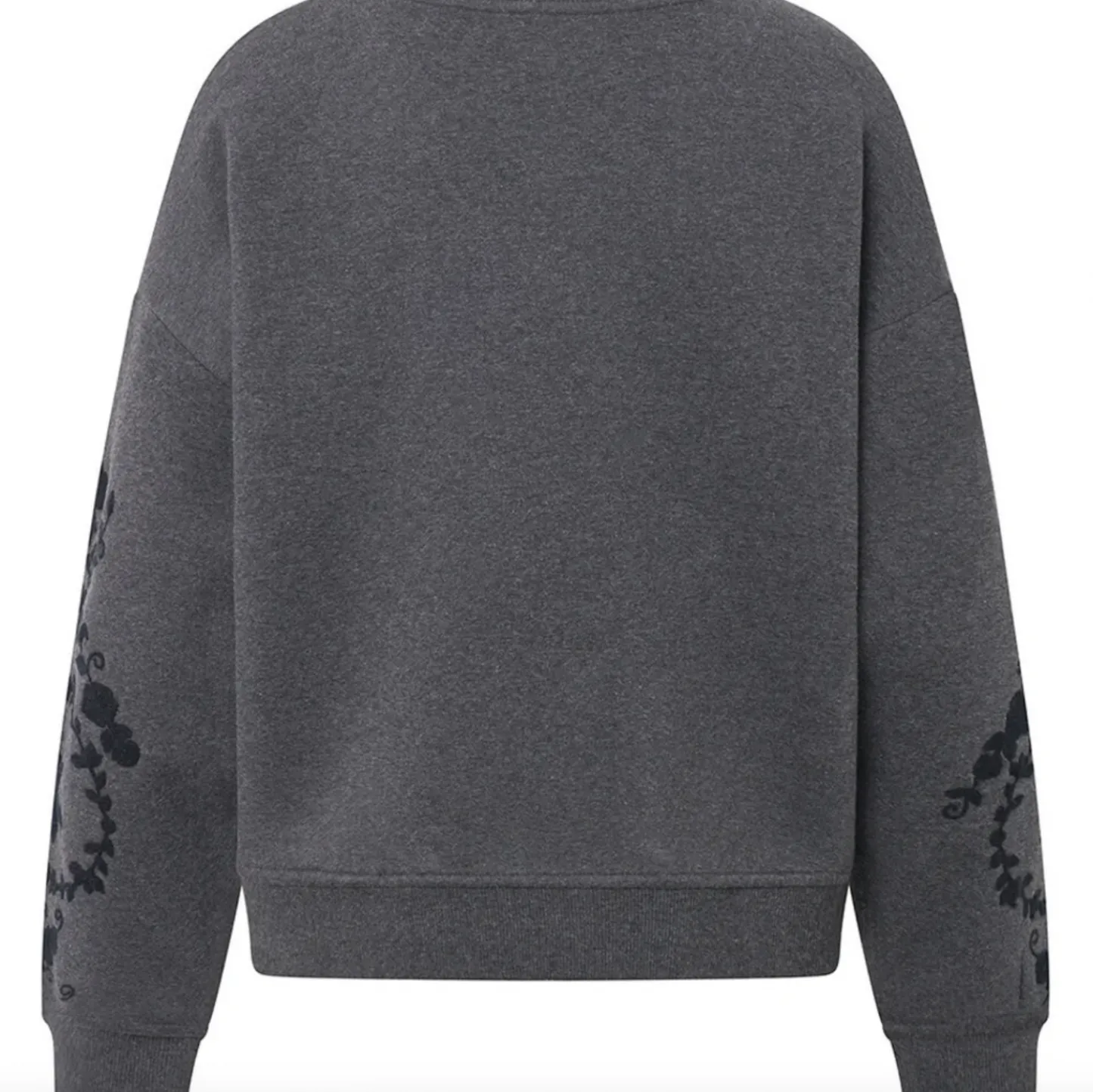 VIAMAJA Sweatshirt med broderi - Grey oversize
