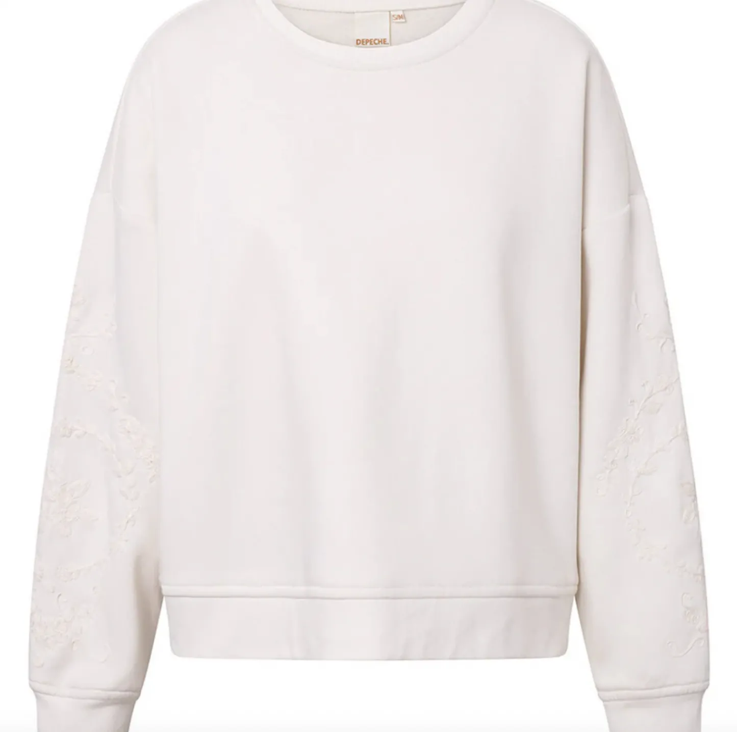 VIAMAJA Sweatshirt med broderi - White oversize Outlet