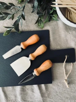 VIAMAJA Tapas sæt med 3 knive og bræt i skiffer Discount