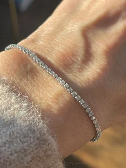 VIAMAJA Tennisarmbånd Palma med zirkoner - rhodium belagt Outlet