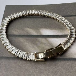 VIAMAJA Tennisarmbånd Thelma med zirkoner - guldbelagt Sale
