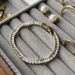 VIAMAJA Tennisarmbånd Thelma med zirkoner - guldbelagt Sale