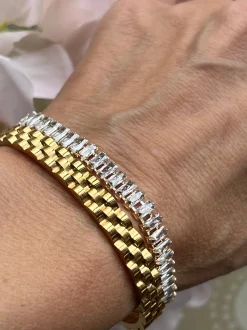 VIAMAJA Tennisarmbånd Thelma med zirkoner - guldbelagt Sale