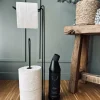 VIAMAJA Toiletrulleholder på stativ – Sort metal Discount