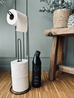 VIAMAJA Toiletrulleholder på stativ – Sort metal Discount