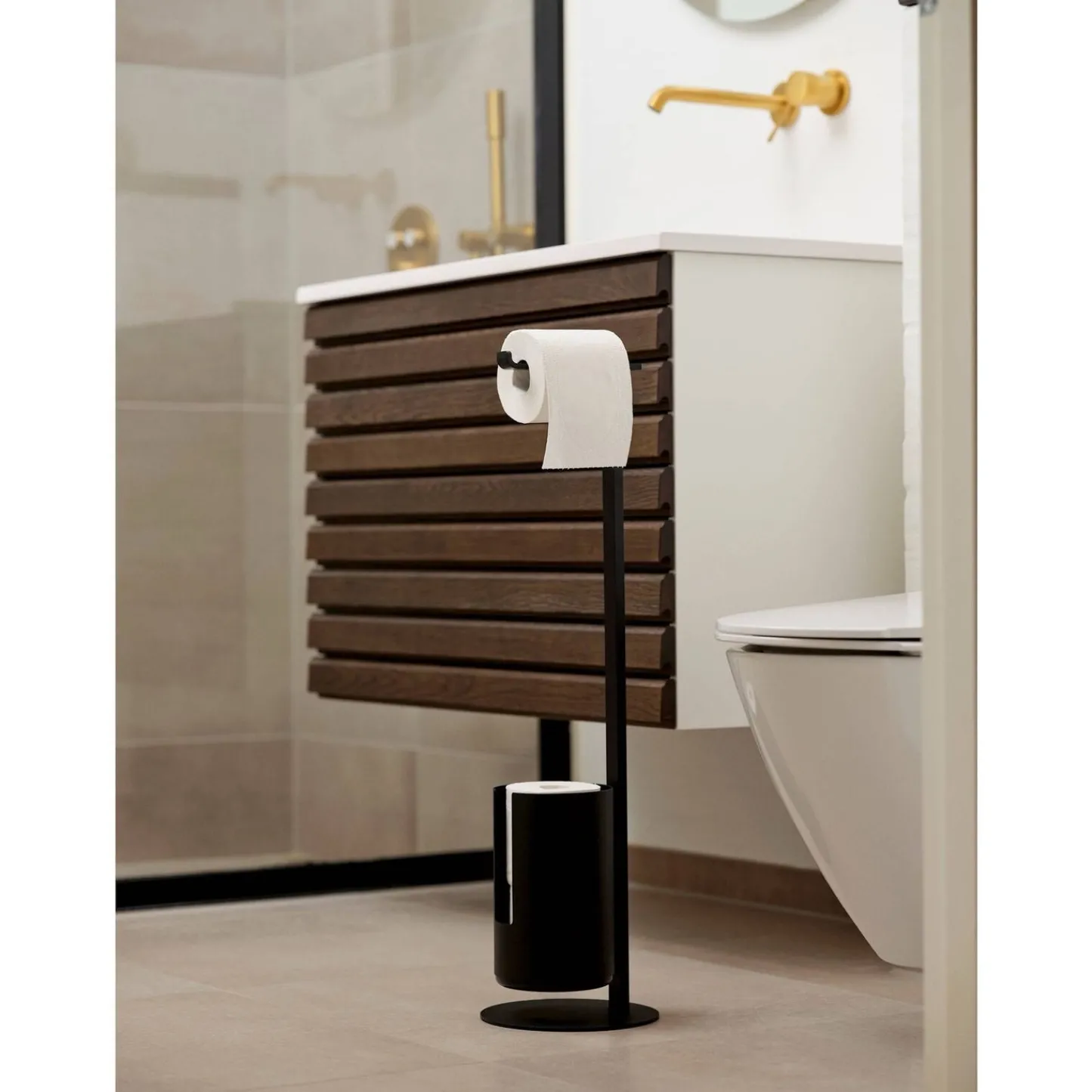 VIAMAJA Toiletrulleholder Sort - Fritstående Hot