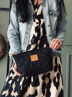 VIAMAJA Toilettaske / clutch – Sort quilt Outlet