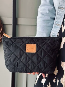 VIAMAJA Toilettaske / clutch – Sort quilt Outlet