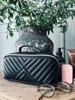 VIAMAJA Toilettaske - Black leather Discount