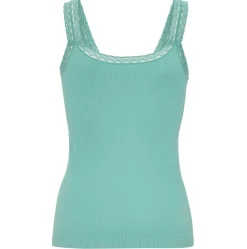 VIAMAJA Top med blonde Økotex petrol – Mikrofiber