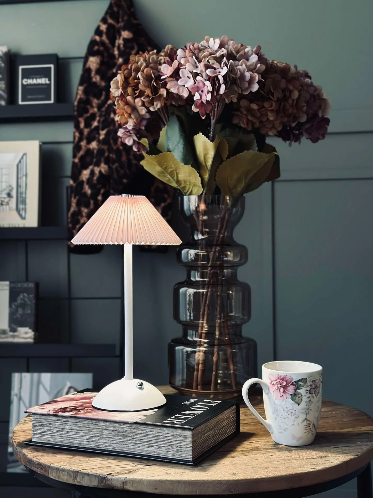 VIAMAJA Touch Bordlampe Plissé - Rosa