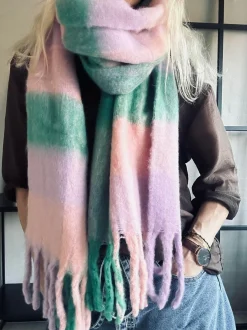 VIAMAJA Tørklæde Ninna - Rosa / green New
