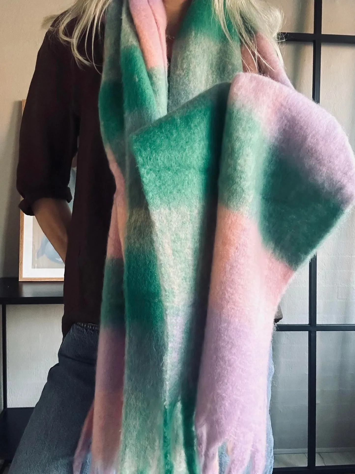 VIAMAJA Tørklæde Ninna - Rosa / green New