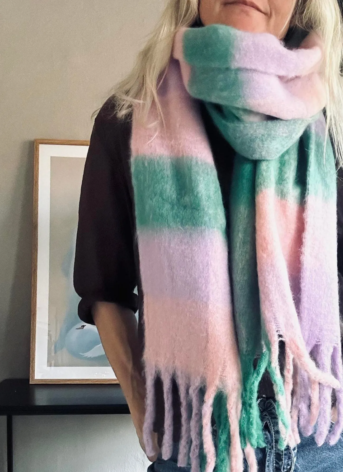 VIAMAJA Tørklæde Ninna - Rosa / green New