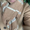 VIAMAJA Tørklæde Sasha - Cognac Strib Clearance