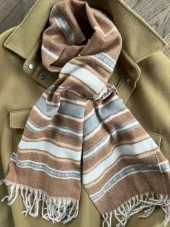VIAMAJA Tørklæde Sasha - Cognac Strib Clearance