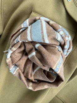 VIAMAJA Tørklæde Sasha - Cognac Strib Clearance