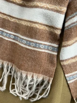 VIAMAJA Tørklæde Sasha - Cognac Strib Clearance