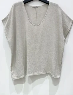 VIAMAJA T-shirt Cozy hørmix - Beige Clearance