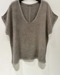 VIAMAJA T-shirt Cozy hørmix - Brown Online