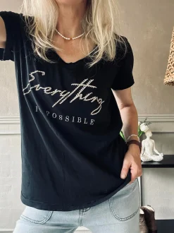 VIAMAJA T-shirt Lillian - Black Clearance