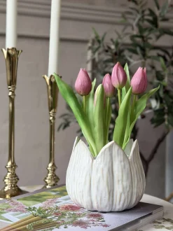 VIAMAJA Tulipan i potte - Mørk Rosa Sale
