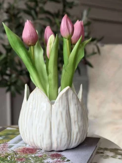 VIAMAJA Tulipan i potte - Mørk Rosa Sale