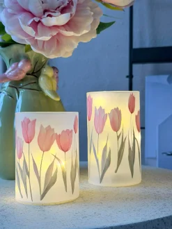 VIAMAJA Tulipan stager med led lys - 2stk.