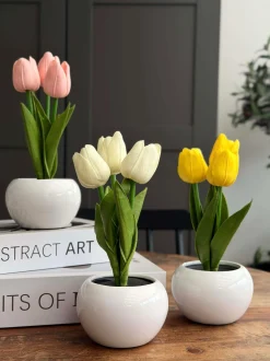 VIAMAJA Tulipaner med lys - Gul Best
