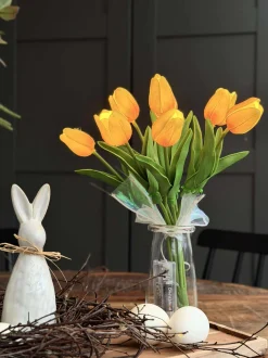 VIAMAJA Tulipaner med lys - Gul Sale