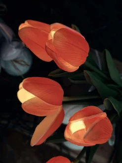 VIAMAJA Tulipaner med lys - Rød