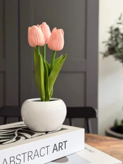 VIAMAJA Tulipaner med lys - Rosa Hot