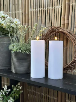 VIAMAJA Udendørs XL LED Bloklys H 25cm - Sæt med 2 stk ink fjernbetjening Hot