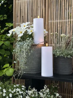 VIAMAJA Udendørs XL LED Bloklys H 25cm - Sæt med 2 stk ink fjernbetjening Hot