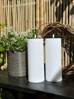 VIAMAJA Udendørs XL LED Bloklys H 25cm - Sæt med 2 stk ink fjernbetjening Hot