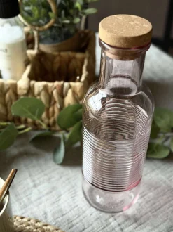 VIAMAJA Vandflaske med korkprop – Rosa 1 ltr. New