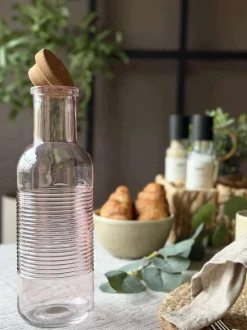VIAMAJA Vandflaske med korkprop – Rosa 1 ltr. New