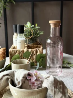 VIAMAJA Vandflaske med korkprop – Rosa 1 ltr. New